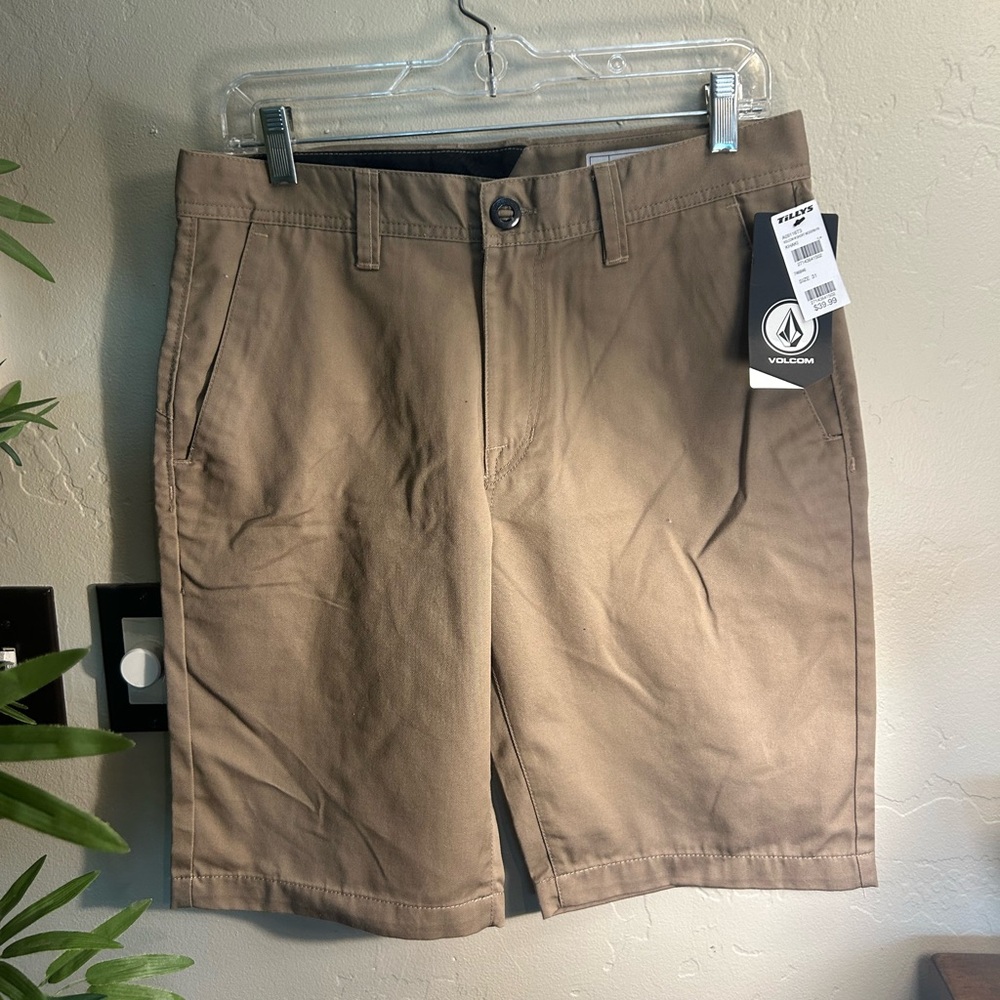 Volcom Chino Flat Front Shorts, New